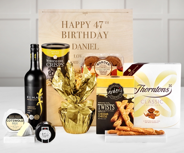 Birthday Harrogate Wooden Gift Box With Engraved Personalised Lid